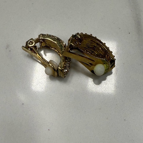 Vintage Sparkling Gold and Silver Crystal Earrings - Picture 2 of 2